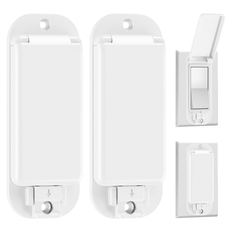 LRANFOW 2 Light Switch Guard Cover, Baby Proof Wall Switch Cover Guard For Rocker Light Switch Protects Your Lights Or Circuits From Being Accidentally Turned On Or Off - Image 1